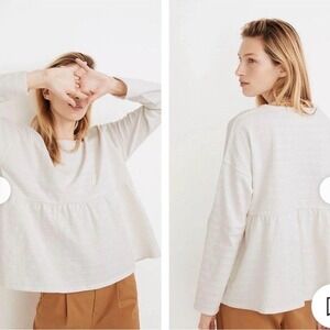 Madewell Cream‎ Peplum Blouse
